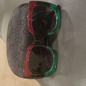 Gucci Glittered oversize square sunglasses